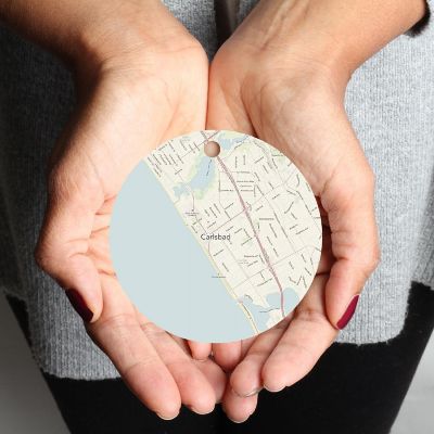 MDF Ornament Carlsbad California Map Image 1
