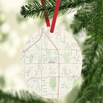 MDF Ornament Carmel Indiana Map Image 1