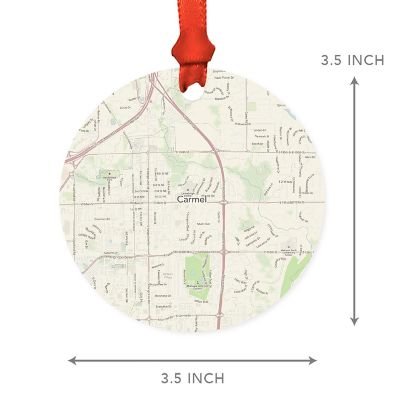 MDF Ornament Carmel Indiana Map Image 2