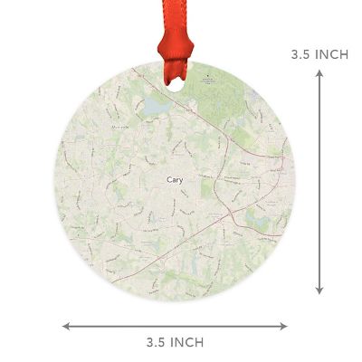 MDF Ornament Cary North Carolina Map Image 1