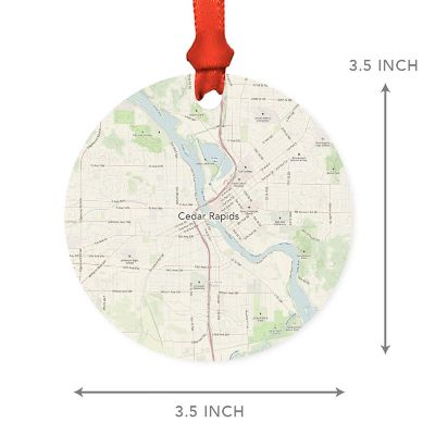 MDF Ornament Cedar Rapids Iowa Map Image 2