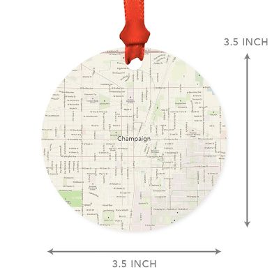 MDF Ornament Champaign Illinois Map Image 2