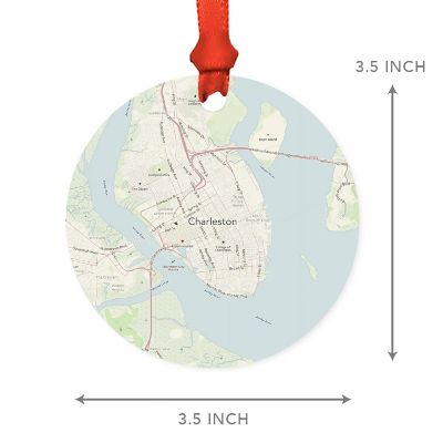 MDF Ornament Charleston S. Carolina Map Image 1
