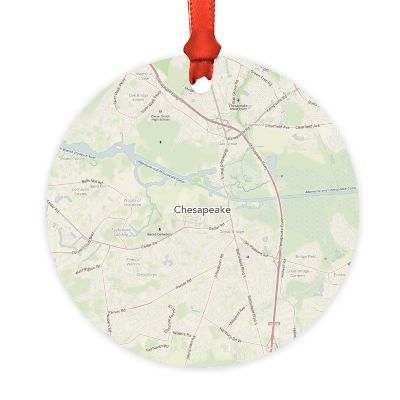 MDF Ornament  Chesapeake, Virginia Map Image 1
