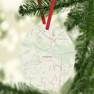MDF Ornament  Chesapeake, Virginia Map Image 1