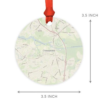 MDF Ornament  Chesapeake, Virginia Map Image 3
