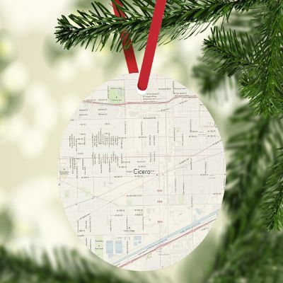 MDF Ornament Cicero Illinois Map Image 1
