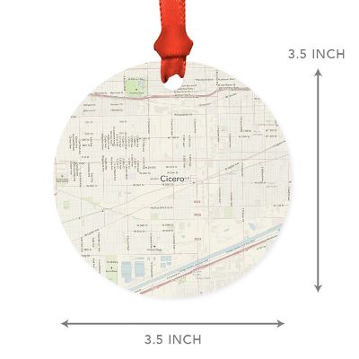 MDF Ornament Cicero Illinois Map Image 2
