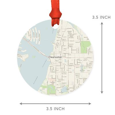 MDF Ornament Clearwater Florida Map Image 2