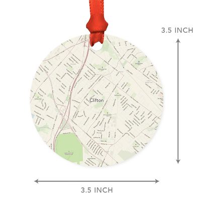MDF Ornament Clifton New Jersey Map Image 2