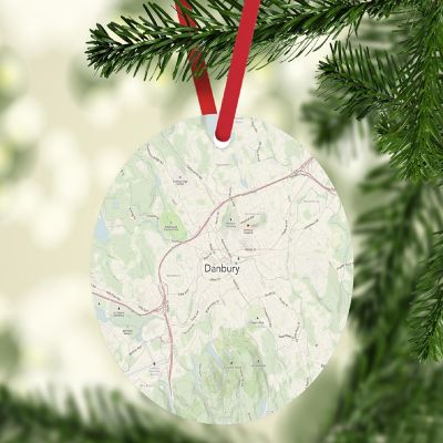 MDF Ornament Danbury Connecticut Map Image 1
