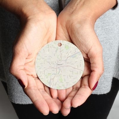 MDF Ornament Dayton Ohio Map Image 1