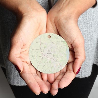 MDF Ornament Denton Texas Map Image 1
