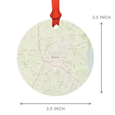 MDF Ornament Denton Texas Map Image 2