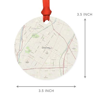 MDF Ornament Downey California Map Image 2