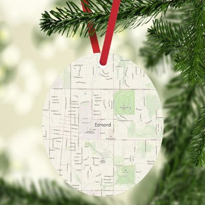 MDF Ornament Edmond Oklahoma Map Image 1