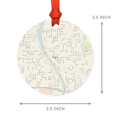 MDF Ornament Elgin Illinois Map Image 2