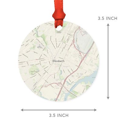 MDF Ornament Elizabeth New Jersey Map Image 2