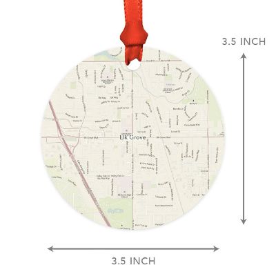 MDF Ornament Elk Grove California Map Image 1