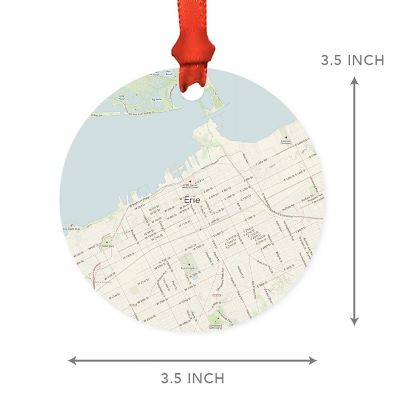 MDF Ornament Erie Pennsylvania Map Image 2