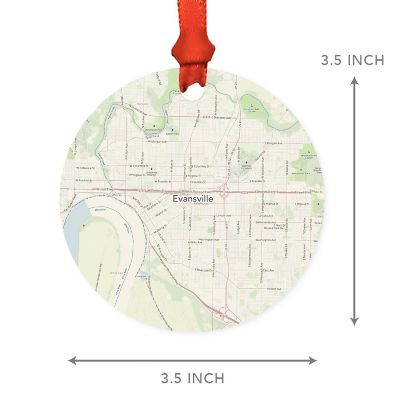 MDF Ornament Evansville Indiana Map Image 2