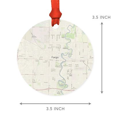 MDF Ornament Fargo North Dakota Map Image 2