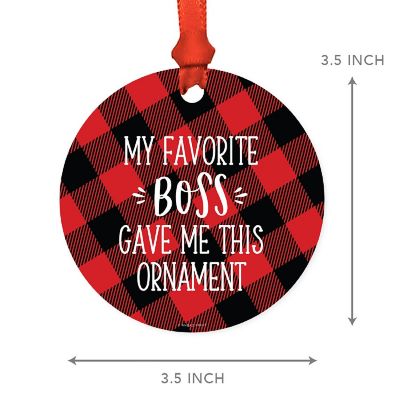MDF Ornament Fav Boss - Red Plaid Image 2