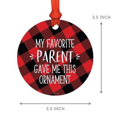 MDF Ornament Fav Mimi - Red Plaid Image 3