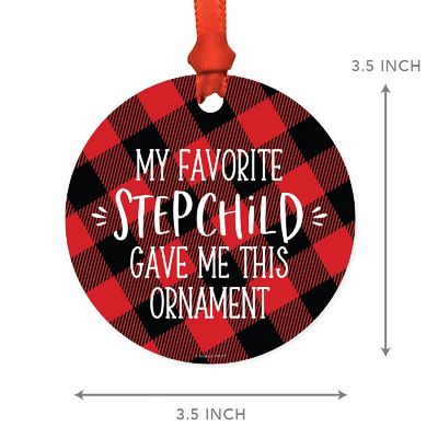 MDF Ornament Fav Stepchild - Red Plaid Image 3