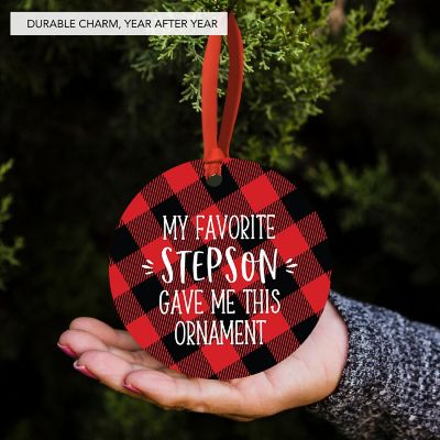MDF Ornament Fav Stepson - Red Plaid Image 2
