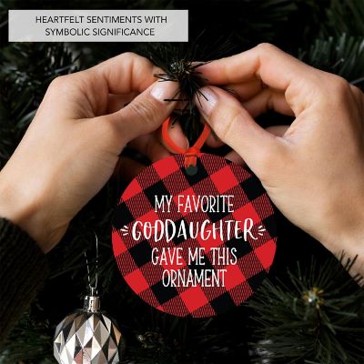 MDF Ornament Favorite Goddaughter Plaid Image 1