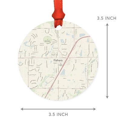 MDF Ornament Fishers Indiana Map Image 2