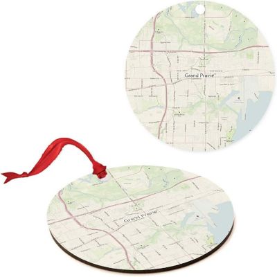 MDF Ornament Grand Prairie Texas Map Image 3