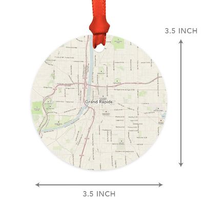 MDF Ornament Grand Rapids Michigan Map Image 2