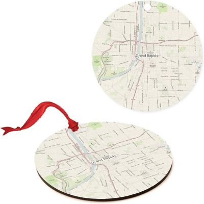 MDF Ornament Grand Rapids Michigan Map Image 3