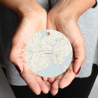 MDF Ornament Hampton Virginia Map Image 1