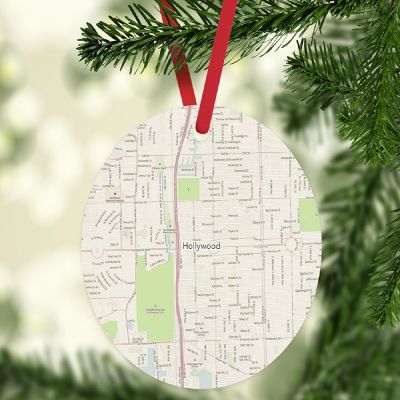 MDF Ornament Holly Florida Map Image 1