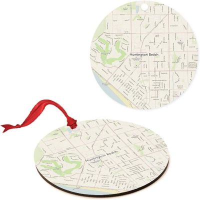 MDF Ornament Huntington Beach Cali Map Image 2