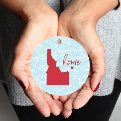 MDF Ornament Idaho Home Winter Blue/Red Image 1