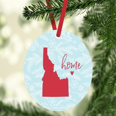 MDF Ornament Idaho Home Winter Blue/Red Image 2