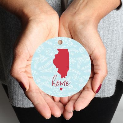 MDF Ornament Illinois Home Blue/Red Image 1