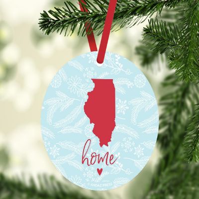 MDF Ornament Illinois Home Blue/Red Image 1