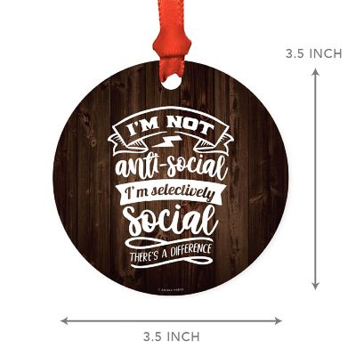 MDF Ornament I'm Selectively Social Image 2
