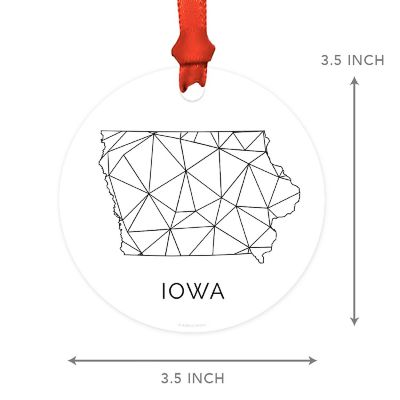 MDF Ornament Iowa Blk/Wh Geometric Image 3