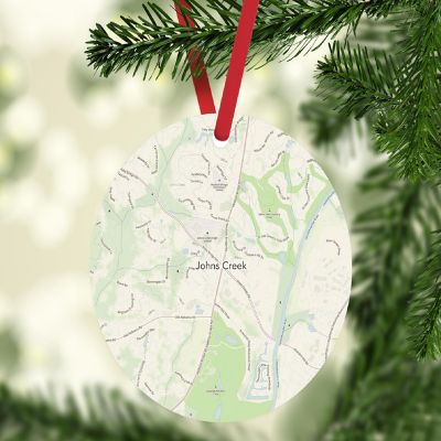 MDF Ornament Johns Creek Georgia Map Image 1