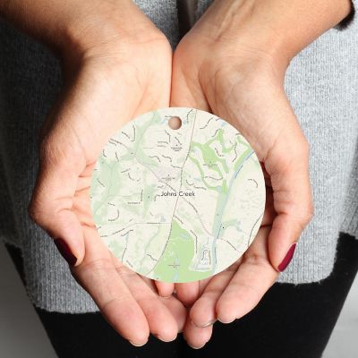 MDF Ornament Johns Creek Georgia Map Image 1