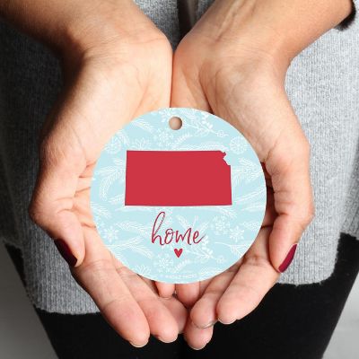 MDF Ornament Kansas Home Winter Blue/Red Image 1