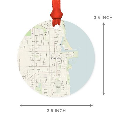 MDF Ornament Kenosha Wisconsin Map Image 1