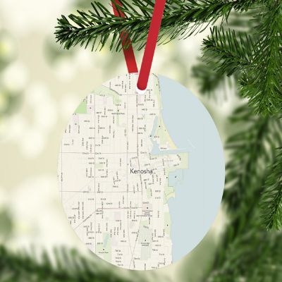 MDF Ornament Kenosha Wisconsin Map Image 2