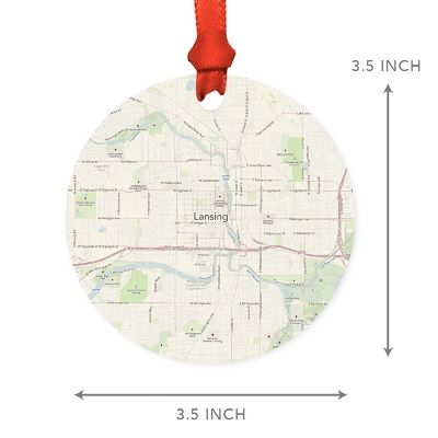 MDF Ornament Lansing Michigan Map Image 2